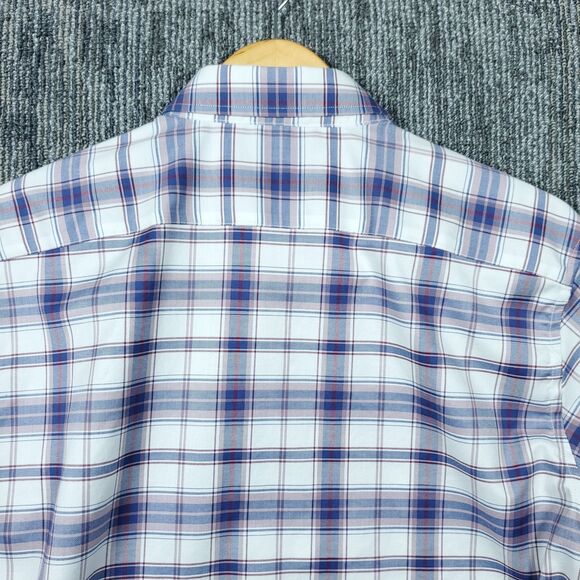 Twillory Mens XL Blue Plaid Untuckable Button Up Long Sleeve Shirt Tailored - Picture 6 of 16